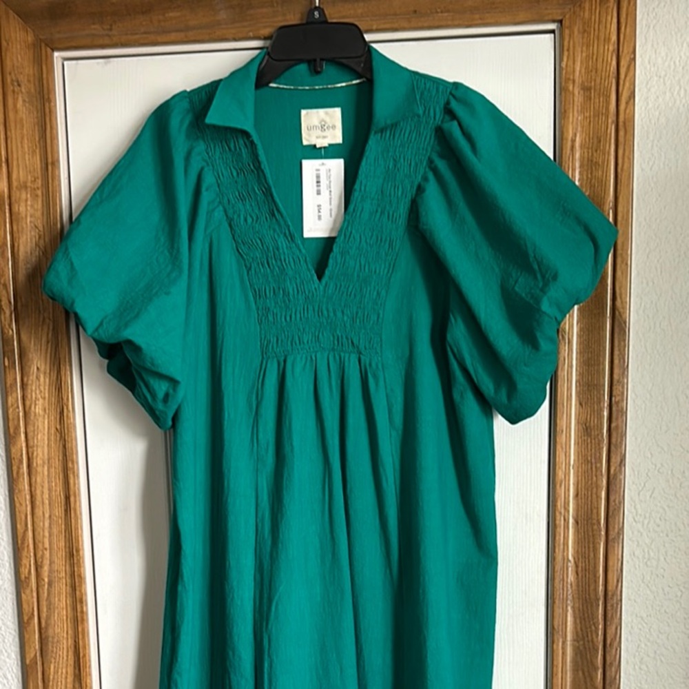 Teal Smocked Women's Dress